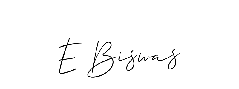 Create a beautiful signature design for name E Biswas. With this signature (Allison_Script) fonts, you can make a handwritten signature for free. E Biswas signature style 2 images and pictures png
