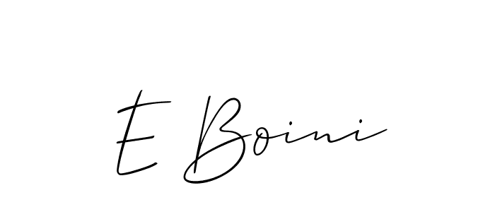 You should practise on your own different ways (Allison_Script) to write your name (E Boini) in signature. don't let someone else do it for you. E Boini signature style 2 images and pictures png