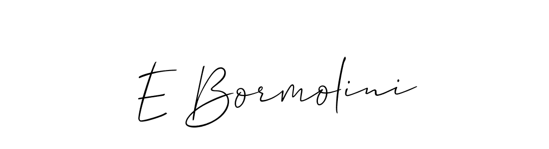You should practise on your own different ways (Allison_Script) to write your name (E Bormolini) in signature. don't let someone else do it for you. E Bormolini signature style 2 images and pictures png
