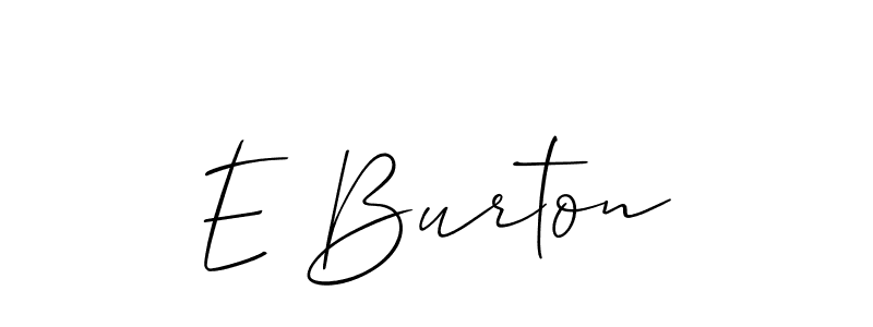 How to Draw E Burton signature style? Allison_Script is a latest design signature styles for name E Burton. E Burton signature style 2 images and pictures png