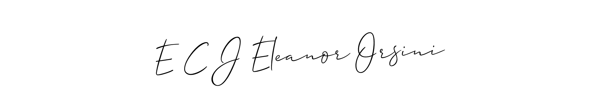 How to make E C J Eleanor Orsini name signature. Use Allison_Script style for creating short signs online. This is the latest handwritten sign. E C J Eleanor Orsini signature style 2 images and pictures png