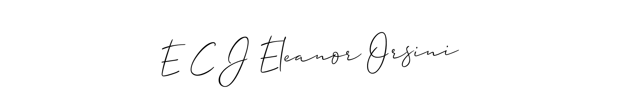 This is the best signature style for the E C J Eleanor Orsini name. Also you like these signature font (Allison_Script). Mix name signature. E C J Eleanor Orsini signature style 2 images and pictures png