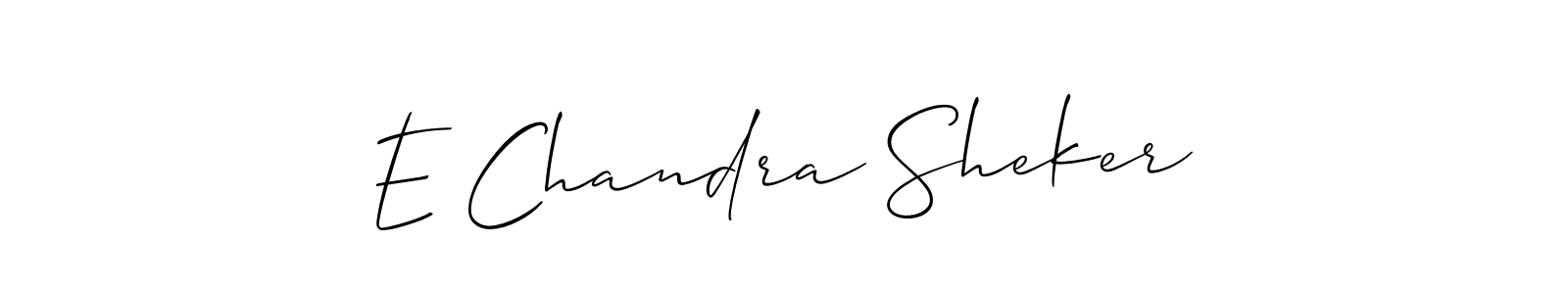 Check out images of Autograph of E Chandra Sheker name. Actor E Chandra Sheker Signature Style. Allison_Script is a professional sign style online. E Chandra Sheker signature style 2 images and pictures png