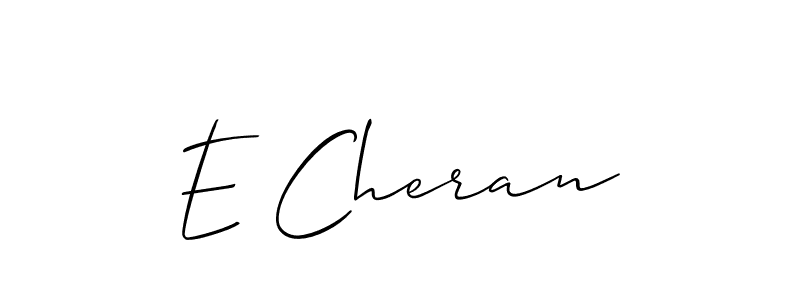 The best way (Allison_Script) to make a short signature is to pick only two or three words in your name. The name E Cheran include a total of six letters. For converting this name. E Cheran signature style 2 images and pictures png