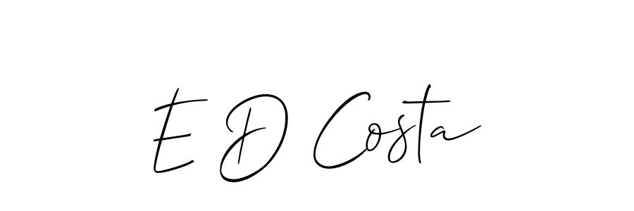 This is the best signature style for the E D Costa name. Also you like these signature font (Allison_Script). Mix name signature. E D Costa signature style 2 images and pictures png