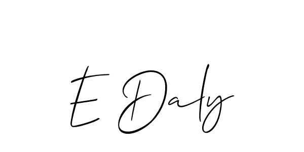 This is the best signature style for the E Daly name. Also you like these signature font (Allison_Script). Mix name signature. E Daly signature style 2 images and pictures png
