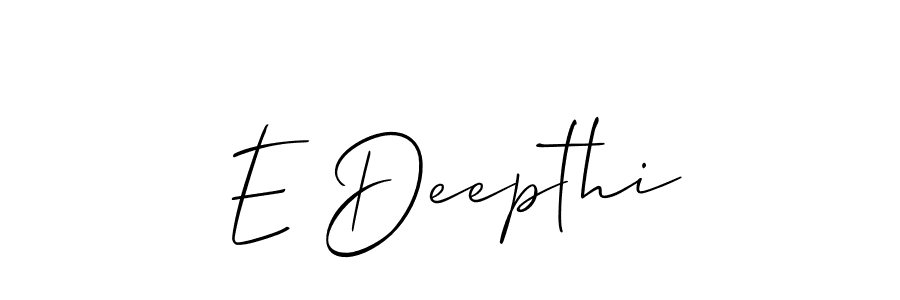 How to make E Deepthi signature? Allison_Script is a professional autograph style. Create handwritten signature for E Deepthi name. E Deepthi signature style 2 images and pictures png
