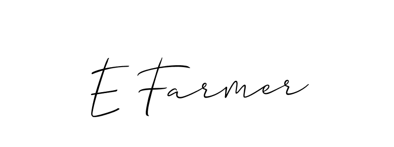 It looks lik you need a new signature style for name E Farmer. Design unique handwritten (Allison_Script) signature with our free signature maker in just a few clicks. E Farmer signature style 2 images and pictures png
