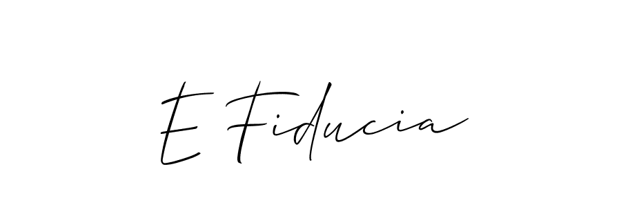 You should practise on your own different ways (Allison_Script) to write your name (E Fiducia) in signature. don't let someone else do it for you. E Fiducia signature style 2 images and pictures png