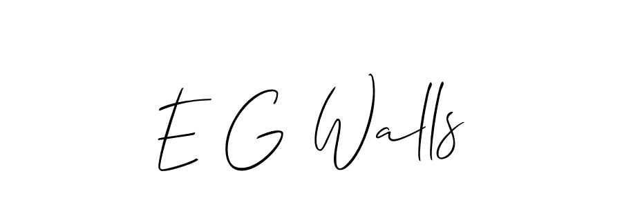 The best way (Allison_Script) to make a short signature is to pick only two or three words in your name. The name E G Walls include a total of six letters. For converting this name. E G Walls signature style 2 images and pictures png