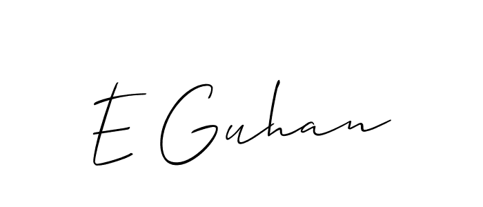 Also You can easily find your signature by using the search form. We will create E Guhan name handwritten signature images for you free of cost using Allison_Script sign style. E Guhan signature style 2 images and pictures png