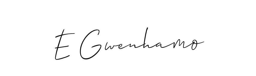 E Gwenhamo stylish signature style. Best Handwritten Sign (Allison_Script) for my name. Handwritten Signature Collection Ideas for my name E Gwenhamo. E Gwenhamo signature style 2 images and pictures png