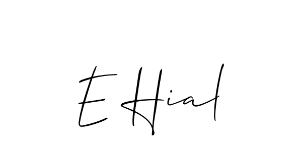 How to make E Hial signature? Allison_Script is a professional autograph style. Create handwritten signature for E Hial name. E Hial signature style 2 images and pictures png