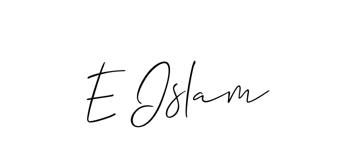 if you are searching for the best signature style for your name E Islam. so please give up your signature search. here we have designed multiple signature styles  using Allison_Script. E Islam signature style 2 images and pictures png