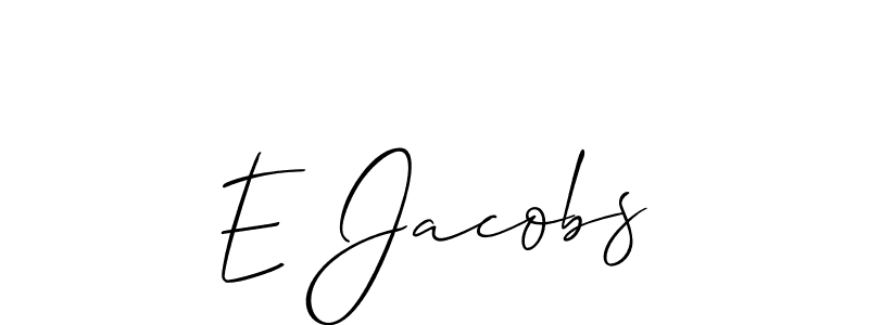 Use a signature maker to create a handwritten signature online. With this signature software, you can design (Allison_Script) your own signature for name E Jacobs. E Jacobs signature style 2 images and pictures png