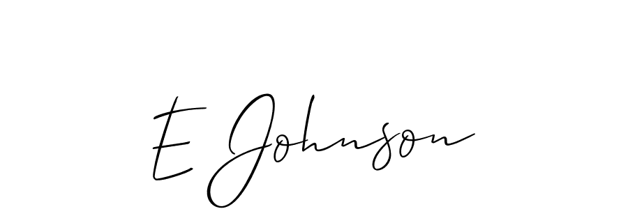 Use a signature maker to create a handwritten signature online. With this signature software, you can design (Allison_Script) your own signature for name E Johnson. E Johnson signature style 2 images and pictures png
