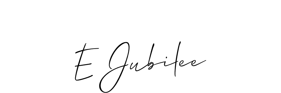 How to make E Jubilee name signature. Use Allison_Script style for creating short signs online. This is the latest handwritten sign. E Jubilee signature style 2 images and pictures png