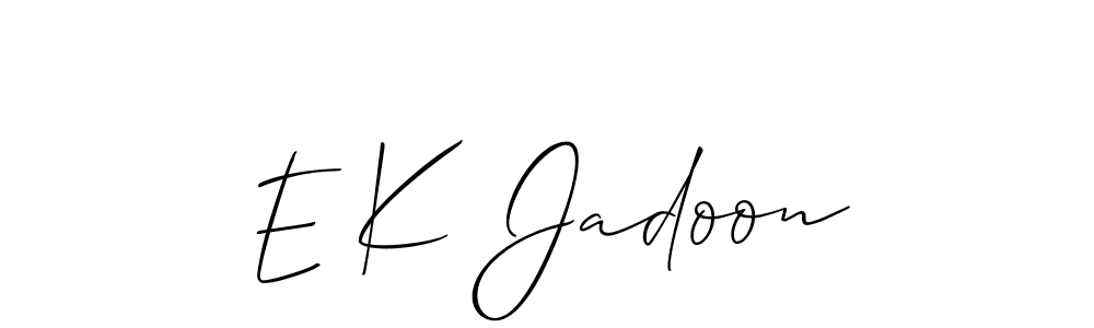 Make a beautiful signature design for name E K Jadoon. With this signature (Allison_Script) style, you can create a handwritten signature for free. E K Jadoon signature style 2 images and pictures png