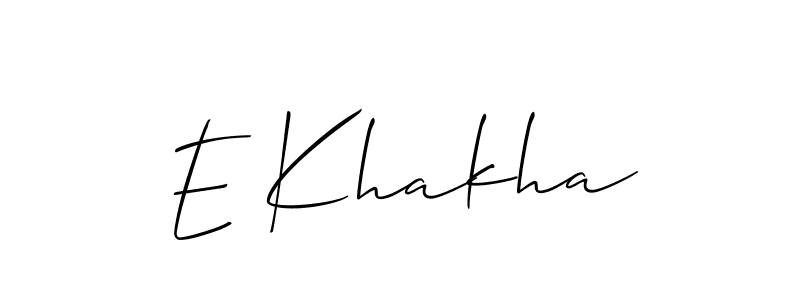Also You can easily find your signature by using the search form. We will create E Khakha name handwritten signature images for you free of cost using Allison_Script sign style. E Khakha signature style 2 images and pictures png