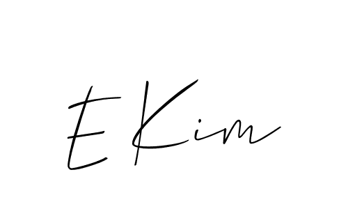 You should practise on your own different ways (Allison_Script) to write your name (E Kim) in signature. don't let someone else do it for you. E Kim signature style 2 images and pictures png