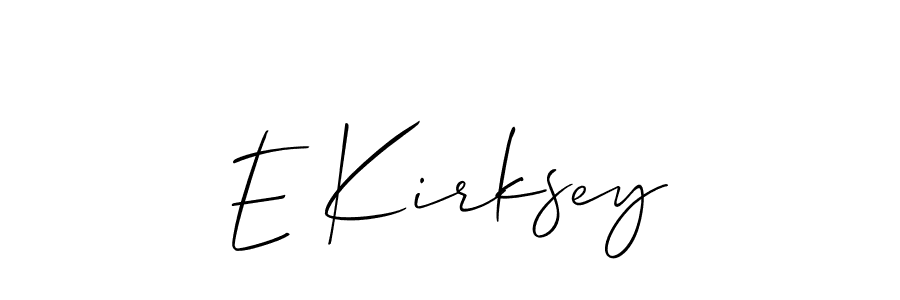 How to make E Kirksey name signature. Use Allison_Script style for creating short signs online. This is the latest handwritten sign. E Kirksey signature style 2 images and pictures png