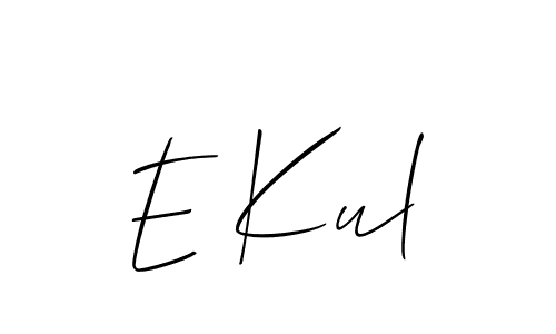 Create a beautiful signature design for name E Kul. With this signature (Allison_Script) fonts, you can make a handwritten signature for free. E Kul signature style 2 images and pictures png