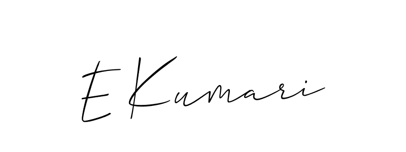 How to make E Kumari name signature. Use Allison_Script style for creating short signs online. This is the latest handwritten sign. E Kumari signature style 2 images and pictures png