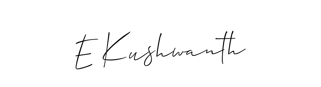 You should practise on your own different ways (Allison_Script) to write your name (E Kushwanth) in signature. don't let someone else do it for you. E Kushwanth signature style 2 images and pictures png