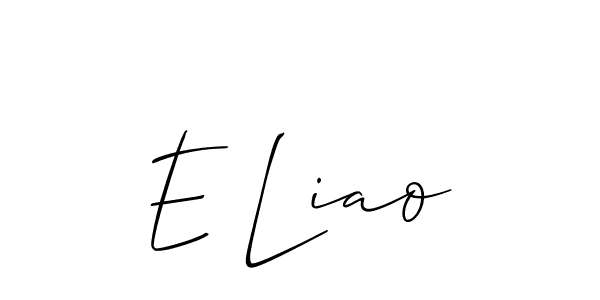 Use a signature maker to create a handwritten signature online. With this signature software, you can design (Allison_Script) your own signature for name E Liao. E Liao signature style 2 images and pictures png