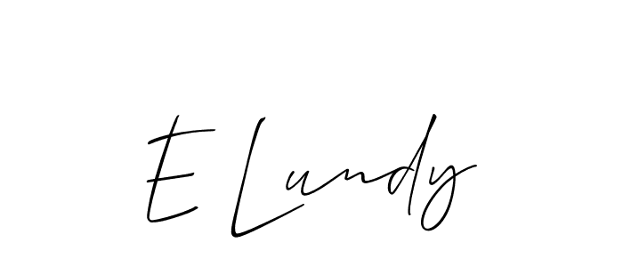 Best and Professional Signature Style for E Lundy. Allison_Script Best Signature Style Collection. E Lundy signature style 2 images and pictures png