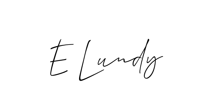 Also we have E Lundy name is the best signature style. Create professional handwritten signature collection using Allison_Script autograph style. E Lundy signature style 2 images and pictures png