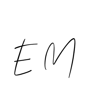 if you are searching for the best signature style for your name E M. so please give up your signature search. here we have designed multiple signature styles  using Allison_Script. E M signature style 2 images and pictures png