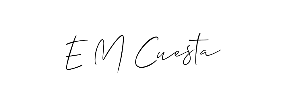 See photos of E M Cuesta official signature by Spectra . Check more albums & portfolios. Read reviews & check more about Allison_Script font. E M Cuesta signature style 2 images and pictures png