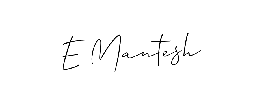 How to make E Mantesh name signature. Use Allison_Script style for creating short signs online. This is the latest handwritten sign. E Mantesh signature style 2 images and pictures png