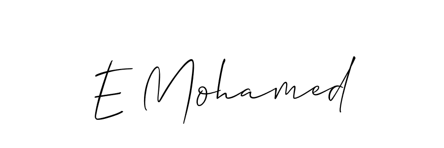 Create a beautiful signature design for name E Mohamed. With this signature (Allison_Script) fonts, you can make a handwritten signature for free. E Mohamed signature style 2 images and pictures png