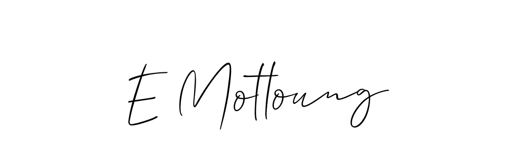 You should practise on your own different ways (Allison_Script) to write your name (E Motloung) in signature. don't let someone else do it for you. E Motloung signature style 2 images and pictures png