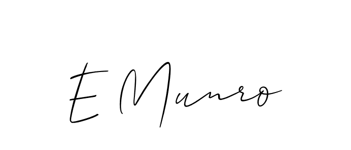 It looks lik you need a new signature style for name E Munro. Design unique handwritten (Allison_Script) signature with our free signature maker in just a few clicks. E Munro signature style 2 images and pictures png