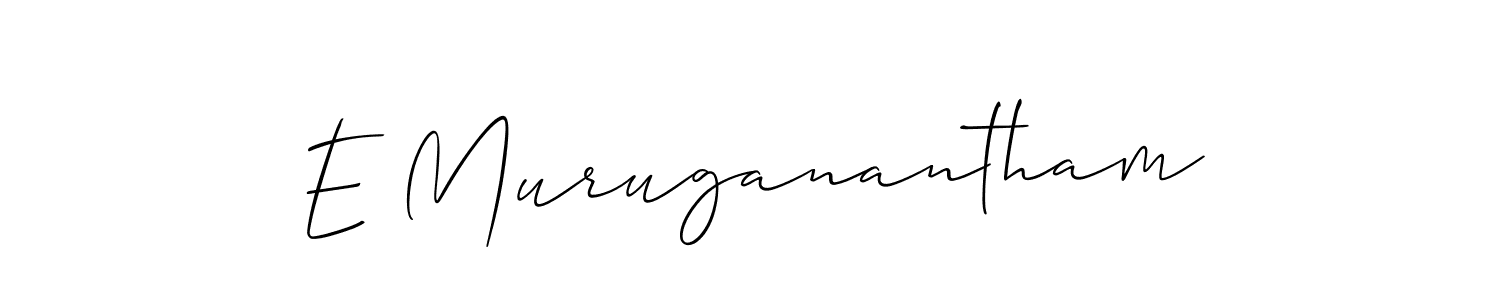 The best way (Allison_Script) to make a short signature is to pick only two or three words in your name. The name E Muruganantham include a total of six letters. For converting this name. E Muruganantham signature style 2 images and pictures png