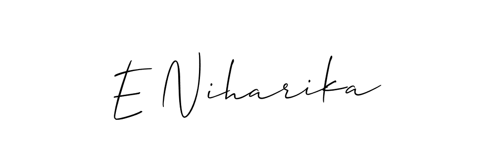 Design your own signature with our free online signature maker. With this signature software, you can create a handwritten (Allison_Script) signature for name E Niharika. E Niharika signature style 2 images and pictures png