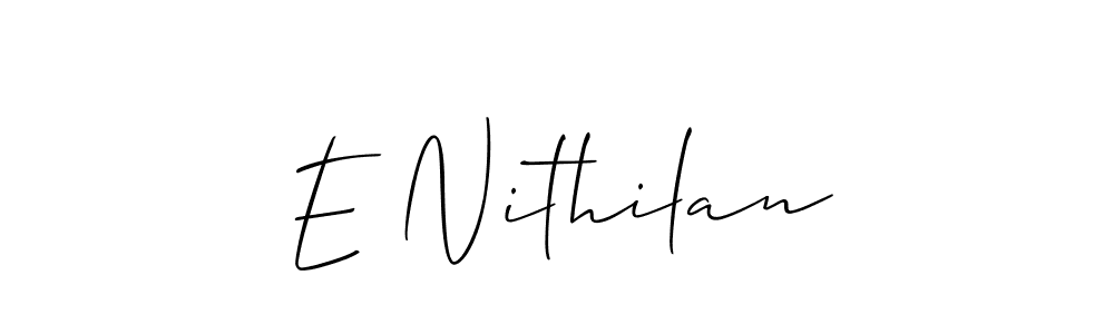 Similarly Allison_Script is the best handwritten signature design. Signature creator online .You can use it as an online autograph creator for name E Nithilan. E Nithilan signature style 2 images and pictures png