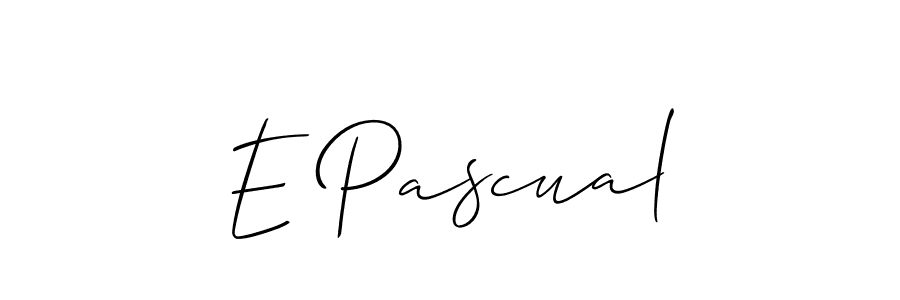 Design your own signature with our free online signature maker. With this signature software, you can create a handwritten (Allison_Script) signature for name E Pascual. E Pascual signature style 2 images and pictures png