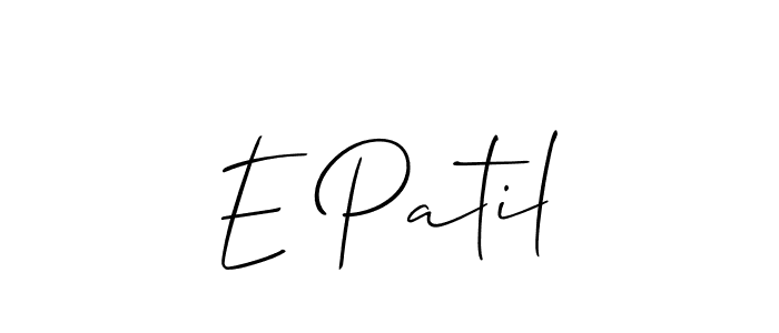 How to Draw E Patil signature style? Allison_Script is a latest design signature styles for name E Patil. E Patil signature style 2 images and pictures png