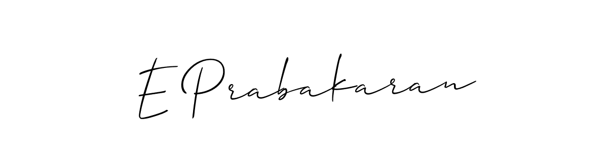 Also You can easily find your signature by using the search form. We will create E Prabakaran name handwritten signature images for you free of cost using Allison_Script sign style. E Prabakaran signature style 2 images and pictures png