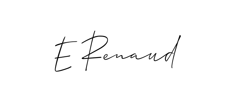 Also You can easily find your signature by using the search form. We will create E Renaud name handwritten signature images for you free of cost using Allison_Script sign style. E Renaud signature style 2 images and pictures png