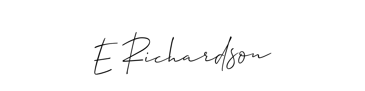 You should practise on your own different ways (Allison_Script) to write your name (E Richardson) in signature. don't let someone else do it for you. E Richardson signature style 2 images and pictures png