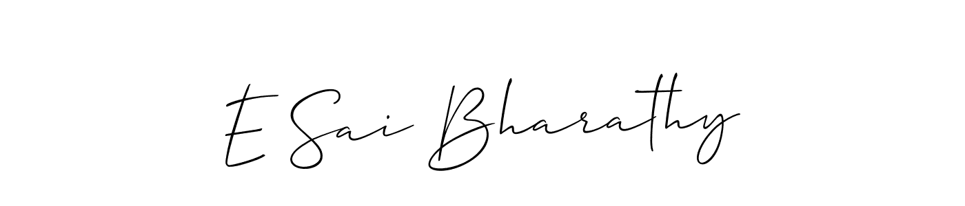 Make a beautiful signature design for name E Sai Bharathy. With this signature (Allison_Script) style, you can create a handwritten signature for free. E Sai Bharathy signature style 2 images and pictures png