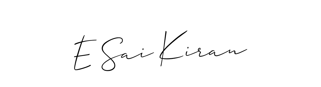 Use a signature maker to create a handwritten signature online. With this signature software, you can design (Allison_Script) your own signature for name E Sai Kiran. E Sai Kiran signature style 2 images and pictures png