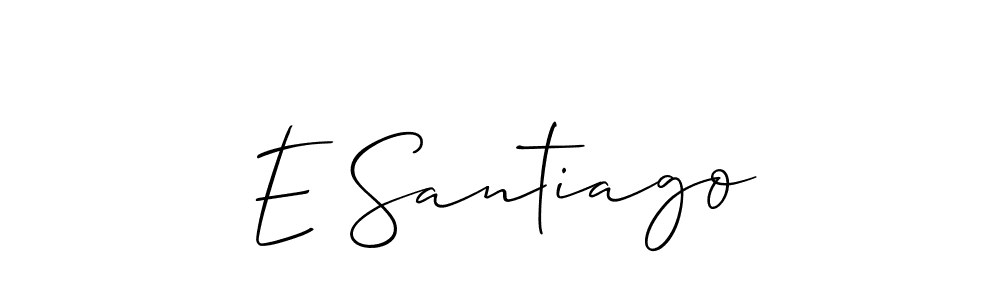 How to make E Santiago name signature. Use Allison_Script style for creating short signs online. This is the latest handwritten sign. E Santiago signature style 2 images and pictures png