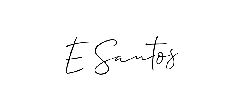 Make a beautiful signature design for name E Santos. With this signature (Allison_Script) style, you can create a handwritten signature for free. E Santos signature style 2 images and pictures png