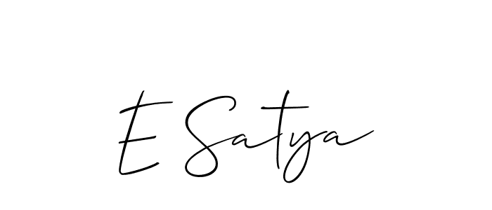 How to make E Satya signature? Allison_Script is a professional autograph style. Create handwritten signature for E Satya name. E Satya signature style 2 images and pictures png